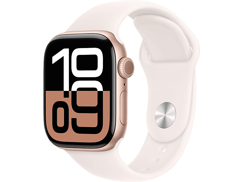 APPLE Watch Series 10 GPS 42 mm Smartwatch Aluminium Fluorelastameter, 130 - 180 mm, Roségold von APPLE