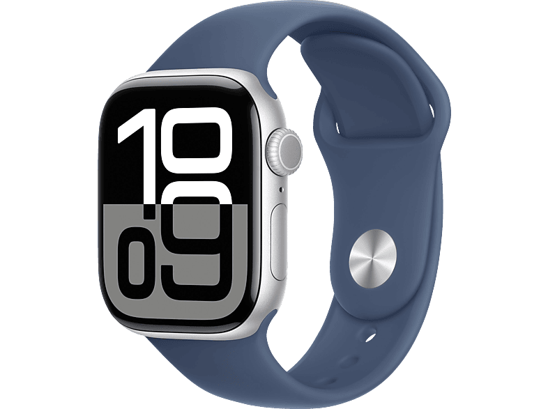 APPLE Watch Series 10 GPS 42 mm Smartwatch Aluminium Fluorelastameter, 130 - 180 mm, Silber von APPLE
