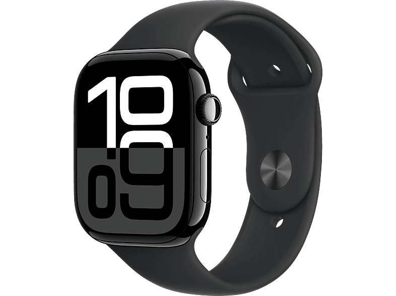 APPLE Watch Series 10 GPS 46 mm Smartwatch Aluminium Fluorelastomer, 160 - 210 mm, Diamantschwarz APPLE Watch Series 10 GPS 46 mm Smartwatch Aluminium Fluorelastomer, 160 - 210 mm, Diamantschwarz von APPLE