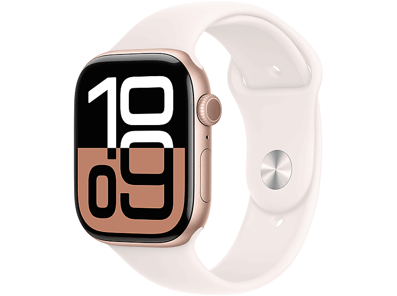 APPLE Watch Series 10 GPS 46 mm Smartwatch Aluminium Fluorelastomer, 160 - 210 mm, Roségold APPLE Watch Series 10 GPS 46 mm Smartwatch Aluminium Fluorelastomer, 160 - 210 mm, Roségold von APPLE
