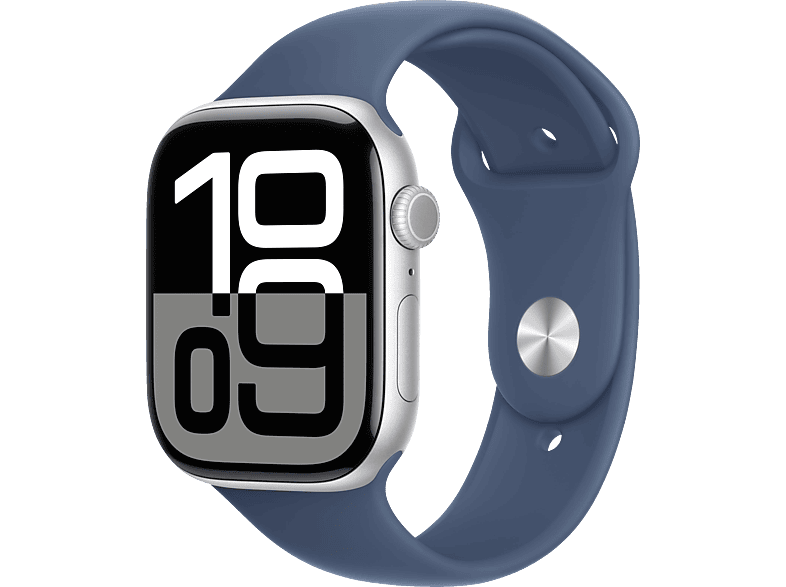 APPLE Watch Series 10 GPS 46 mm Smartwatch Aluminium Fluorelastomer, 160 - 210 mm, Silber APPLE Watch Series 10 GPS 46 mm Smartwatch Aluminium Fluorelastomer, 160 - 210 mm, Silber von APPLE