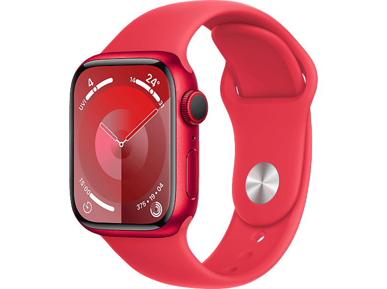 APPLE Watch Series 9 GPS + Cellular 41 mm Smartwatch Aluminium Fluorelastomer, 130 - 180 mm, (PRODUCT) RED von APPLE