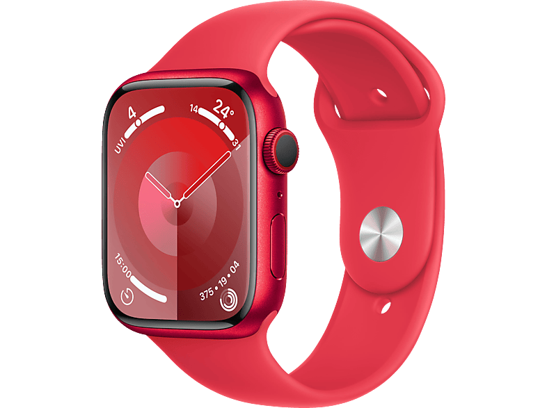 APPLE Watch Series 9 GPS + Cellular 45 mm Smartwatch Aluminium Fluorelastomer, 130 - 180 mm, (PRODUCT) RED von APPLE