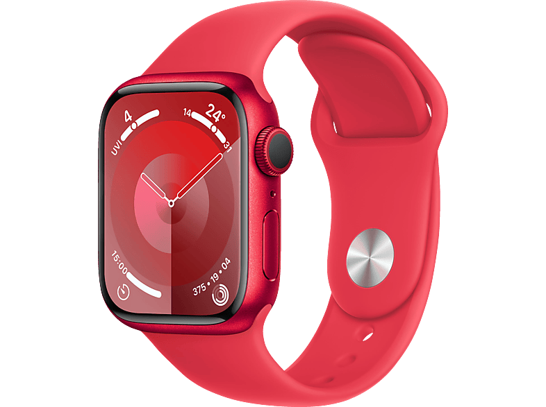 APPLE Watch Series 9 GPS 41 mm Smartwatch Aluminium Fluorelastomer, 150 - 200 mm, (PRODUCT) RED von APPLE