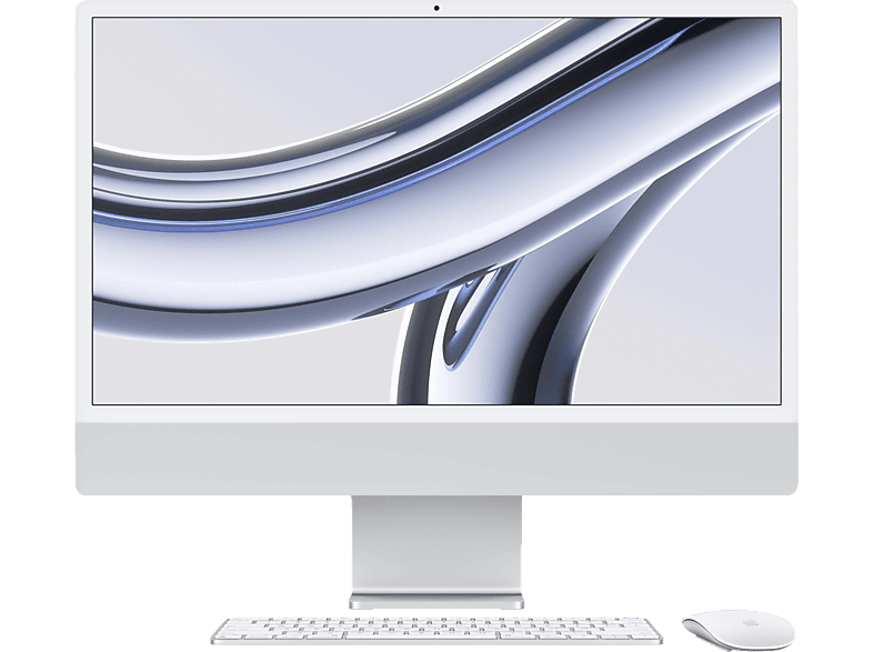 APPLE iMac (2023), All-in-One PC mit 23.5 Zoll Display, Apple M3 Chip, 8 GB RAM, 10-Core GPU, 256 SSD, Silber von APPLE