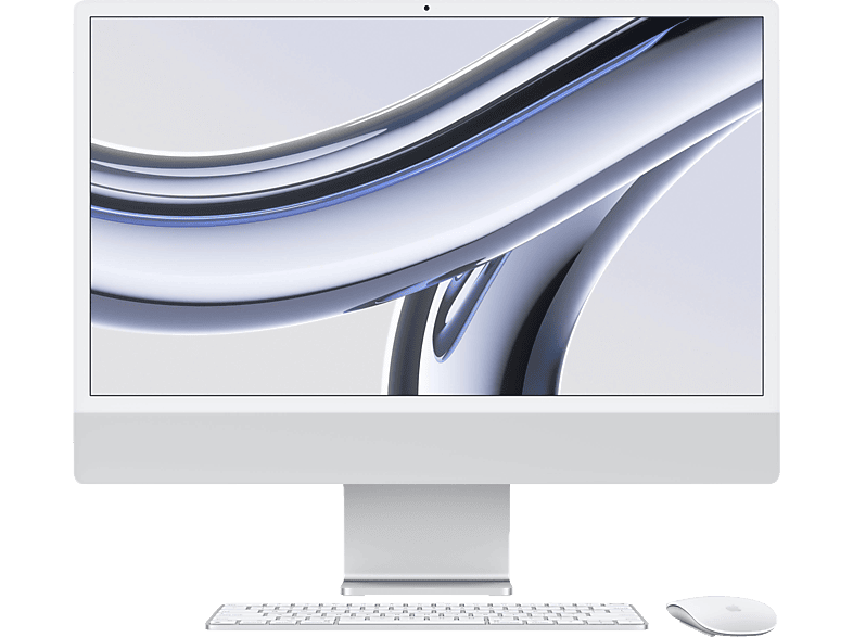 APPLE iMac (2023), All-in-One PC mit 23.5 Zoll Display, Apple M3 Chip, 8 GB RAM, 8-Core GPU, 256 SSD, Silber von APPLE