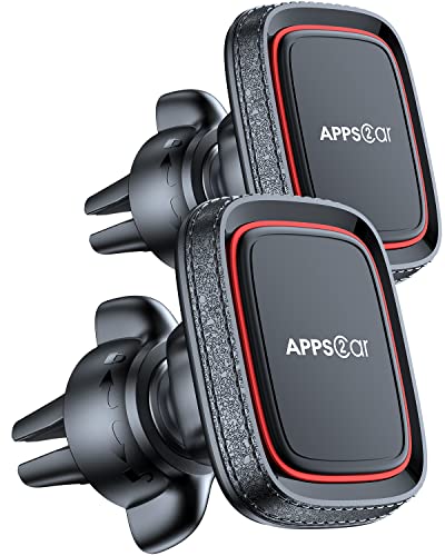 APPS2Car 2 Stücke N52 Handyhalterung Auto Magnet Lüftung, Universal 360° KFZ Handyhalter mit 6 Starke Magnet & 6 Metallplatten, Magnet Handyhalterung für iPhone, Samsung, Huawei von APPS2Car