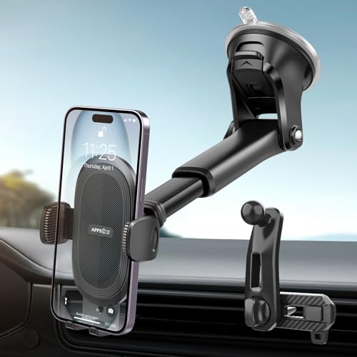 APPS2Car Handyhalterung Auto Air Vent, Universal Telefon Halter für Autos Windschutzscheibe/Armaturenbrett/Fenster, Auto Vent Telefonhalter mit Sticky Gel Pad, Kompatibel mit Allen Mobiltelefonen von APPS2Car