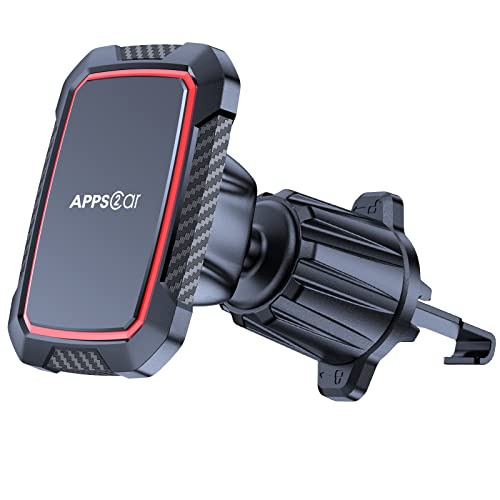APPS2Car Handyhalterung Auto Magnet Lüftung Universale KFZ Smartphone Halterung mit 6 Stärkste Magnete Kompatibel für iPhone 14 13 Samsung S20 Huawei Black von APPS2Car