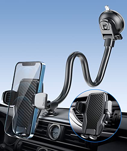 APPS2Car Kfz-Handyhalterung mit Schwanenhals, Armaturenbrett, Windschutzscheibe, Saugnapf, Handyhalterung, Anti-Shake-Stabilisator, kompatibel mit allen Handys und dicken Handyhüllen, H3S, von APPS2Car