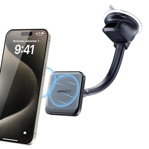 APPS2Car MagSafe Kfz-Halterung, freihändige Auto-Magnet-Handyhalterung, 360° drehbar, magnetische Autohalterung für Handy, magnetische Handyhalterung für Auto, kompatibel mit iPhone 15, 14, 13, 12 von APPS2Car