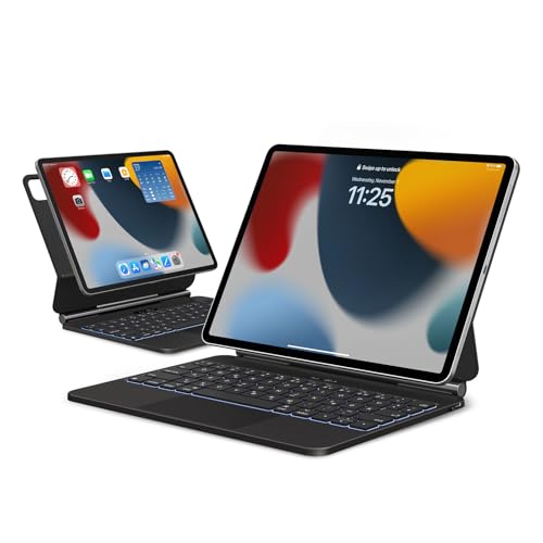 APPS2Car iPad Air Tastatur,Magic Keyboard für iPad Pro 11 Zoll (1.,2.,3.,4.Generation) und iPad Air (4.,5.Generation),schwebender freitragender Ständer mit Trackpad-Tastatur Mit Tastaturbeleuchtung von APPS2Car