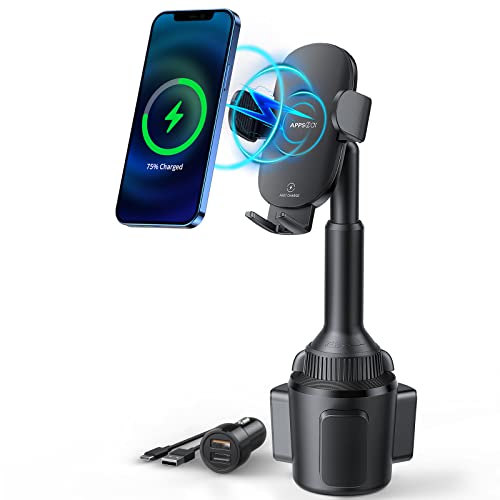 Handyhalterung Auto Mit Ladefunktion.15W Fast Wireless Charger Auto, Autobecherhalter Qi-Ladegerät Telefonhalterung Mit Qc 3.0 Adapte Kompatibel Mit iPhone,Samsung, Huawei Lg Usw.Apps2Car von APPS2Car