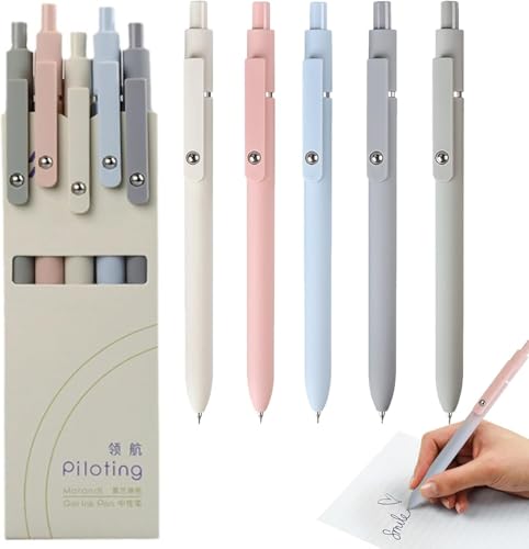APRILADY ZS12 Star Traveler Pens, ZS12 Startraveler Pens, Zs12 Startraveler Gel Ink Pen, Supplies Black Ink Pens, Fine Point, Dry Quickly, Super Soft Grip, 5Pcs/1Set (Set A) von APRILADY