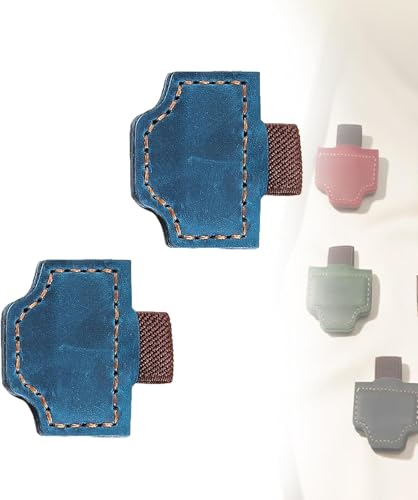 Bygonemark, Lesezeichen mit Stifthalter, personalisierbar, magnetisch, Leder, Stifthalter für Reisende (Blau) von APRILADY