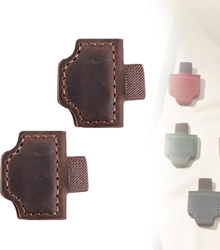 Bygonemark Lesezeichen mit Stifthalter, personalisierbar, magnetisch, Leder, Stifthalter, personalisierbar, Leder, magnetisch, Stifthalter für Reisende (Braun) von APRILADY