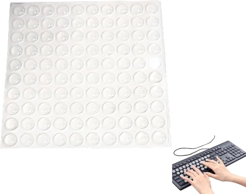 Silikon-Tastatur-Aufkleber, Blasen-Aufkleber für Tastatur, klare Tipp-Tastatur-Blasen-Aufkleber für lange Nägel, Frauen-Nagelschutz, Silikonpartikel, erhöhte Tastaturabdeckung (1,2 x 0,4 cm) von APRILADY
