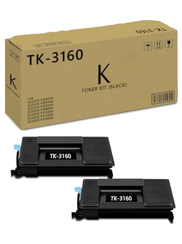 TK 3160 Kompatibel für Kyocera TK-3160 TK3160 Toner für Kyocera Ecosys P3045dn P3055dn P3050dn P3060dn P3150dn P3155dn P3260dn Drucker (2er schwarz) von APRONE