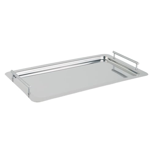 APS 11295 GN 1/1 System-Tablett Classic, Servierplatte, stapelbares und verschraubbares System, fest verschraubte Griffe, inkl. Distanzstücke, 53 x 32,5 cm, Höhe 5 cm, Nutzhöhe 4 cm, Edelstahl von APS