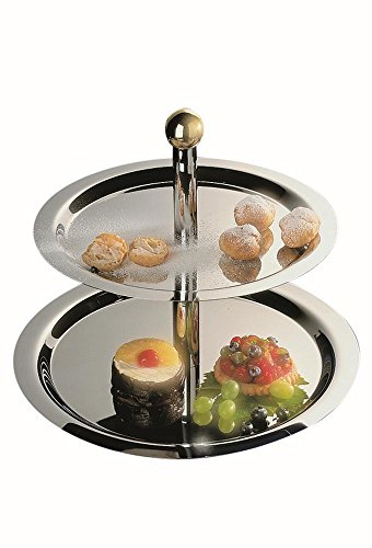 APS 33238 Etagère FINESSE, 2-stufig, Durchmesser 38/32 cm, Höhe 30 cm, 18/0 Edelstahl, Messing-Kugelgriff APS 33238 Etagère FINESSE, 2-stufig, Durchmesser 38/32 cm, Höhe 30 cm, 18/0 Edelstahl, Messing-Kugelgriff von APS