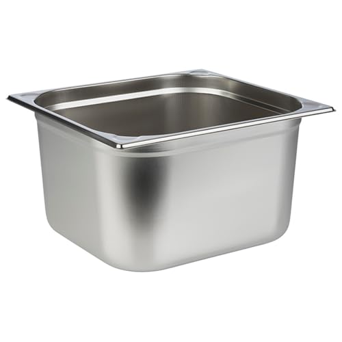 APS 81707 GN 2/3 Behälter, rostfreier Gastronormbehälter Edelstahl, Abmessungen 325 x 355 mm/Höhe 200 mm/Volumen 18 Liter Silber von APS