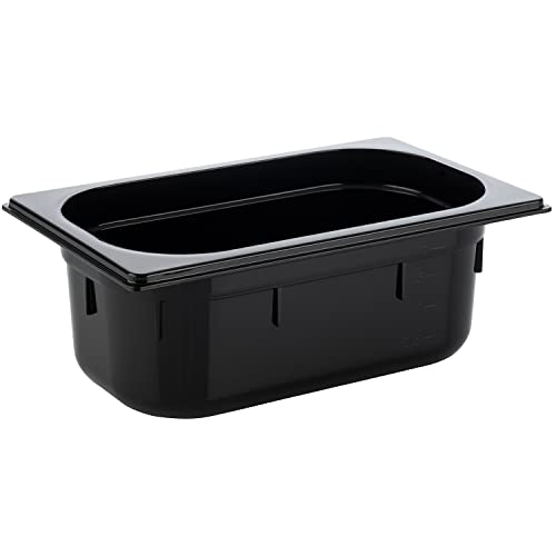 APS 82073 GN 1/4 Behälter, Gastronormbehälter aus Polycarbonat, Abmessungen 265 x 162 mm/Höhe 100 mm/Volumen 2,5 Liter, schwarz von APS