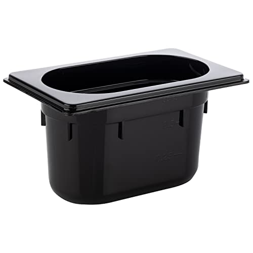 APS 82081 GN 1/9 Behälter, Gastronormbehälter aus Polycarbonat, Abmessungen 176 x 108 mm/Höhe 100 mm/Volumen 1 Liter, schwarz APS 82081 GN 1/9 Behälter, Gastronormbehälter aus Polycarbonat, Abmessungen 176 x 108 mm/Höhe 100 mm/Volumen 1 Liter, schwarz von APS