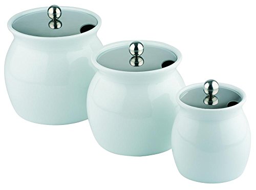 APS 83311 Dressingtopf, Ø 13 cm, Höhe 13 cm, Porzellan, weiß, 0,8 Liter, Deckel mit Löffelaussparung aus Edelstahl APS 83311 Dressingtopf, Ø 13 cm, Höhe 13 cm, Porzellan, weiß, 0,8 Liter, Deckel mit Löffelaussparung aus Edelstahl von APS