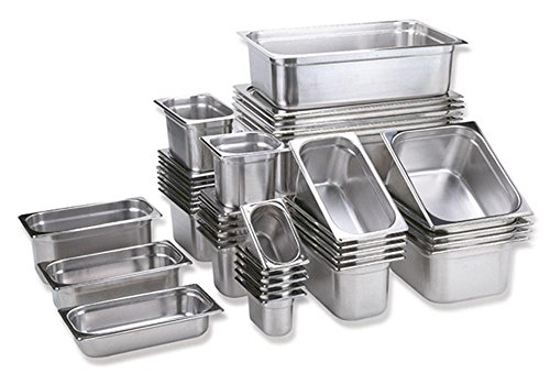 APS GN-Gastronomiebehälter 1/2, Edelstahl, 32,5 x 26,5 cm, Tiefe: 40 mm, Inhalt: 2,00 Liter von APS