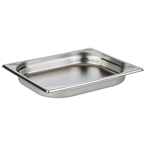 APS GN-Gastronomiebehälter 1/2, Edelstahl, 32,5 x 26,5 cm, Tiefe: 40 mm, Inhalt: 2,00 Liter von APS