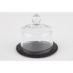 APS Schieferplatte mit Glasglocke schwarz 10,5 x 10,5 cm APS Schieferplatte mit Glasglocke schwarz 10,5 x 10,5 cm von APS
