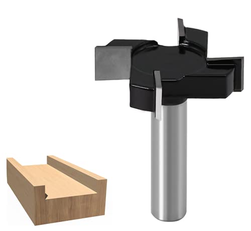 4 Flöten T Nut Planfräser, 2 Zoll Schnittdurchmesser, 12 mm Schaft Hobelfräser spoilboard Fräser Abflachfräser Oberflächenbit, Plattenfräser Holzfräser für Oberfräse von APlus