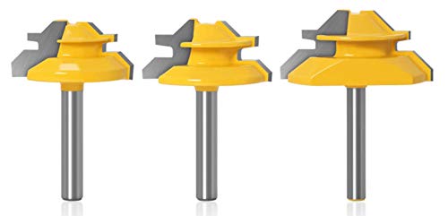 APlus 3tlg. 1/4 Inch 6,35mm Verleimfräser Gehrung Verleimfräser Oberfräse 45 Grad Lock Miter Router Bit Holzbearbeitung Fräser Schneidwerkzeug für Graviermaschine Trimmmaschine APlus 3tlg. 1/4 Inch 6,35mm Verleimfräser Gehrung Verleimfräser Oberfräse 45 Grad Lock Miter Router Bit Holzbearbeitung Fräser Schneidwerkzeug für Graviermaschine Trimmmaschine von APlus
