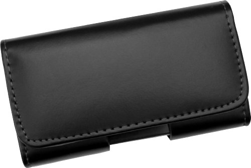 AQ Mobile Handy Gürteltasche, Größe XL (innen: 153 x 78 x 12 mm), Leder schwarz, Magnetverschluss, Gürtelclip von AQ Mobile