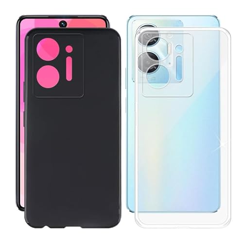 AQGG 2 Stück Hülle für Infinix Hot 30 5G (6.78") Hüllen Schutzhülle Tasche handyhülle Stoßkasten Schale Phone Case Transparente + Black Weich Silikon Cases von AQGG
