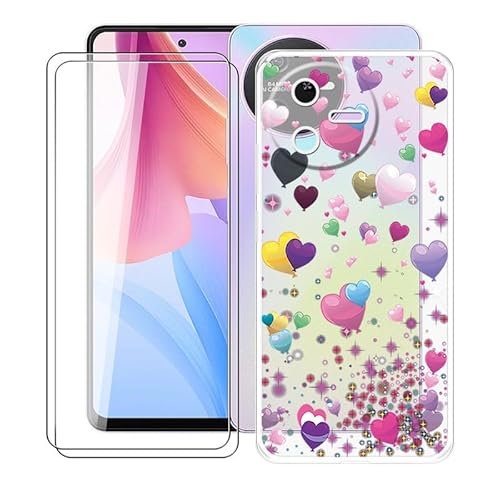 AQGG Hülle + 2 Displayschutzfolien für Blackview Oscal Tiger 12 (6.78") Cover Transparente Sanft Silikon TPU Handyhülle Schutzhülle Bumper - Temperierte Folie - YQ29 von CHICHL