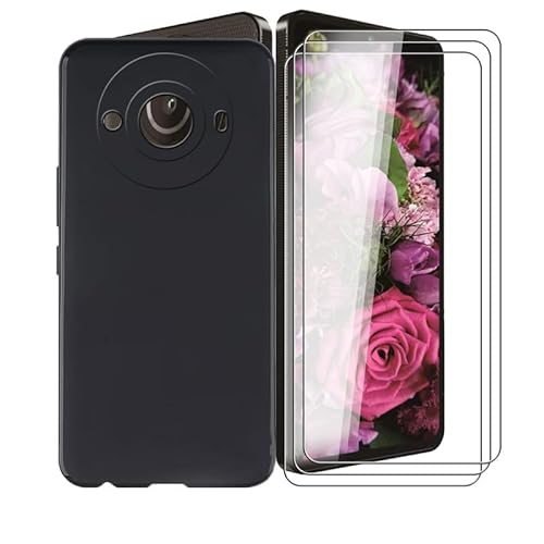 AQGG Hülle + 3 Stück Displayschutzfolien für Leica Leitz Phone 3 (6.60") Cover Black Sanft Silikon TPU Handyhülle Schutzhülle Bumper - Temperierte Folie von AQGG