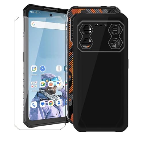 AQGG Hülle + Displayschutzfolien für IIIF150 B2 Pro (6.78") Cover Black Sanft Silikon TPU Handyhülle Schutzhülle Bumper - Temperierte Folie von AQGG