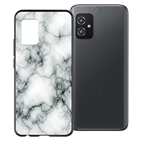 AQGG Hülle für Asus ZenFone 8 (5.92 Zoll) Black TPU Weich Silikon Handyhülle Schutzhülle Stoßkasten Schale Case Bumper Slimcase Etui Tasche Anti Kratzer - Marmor von AQGG