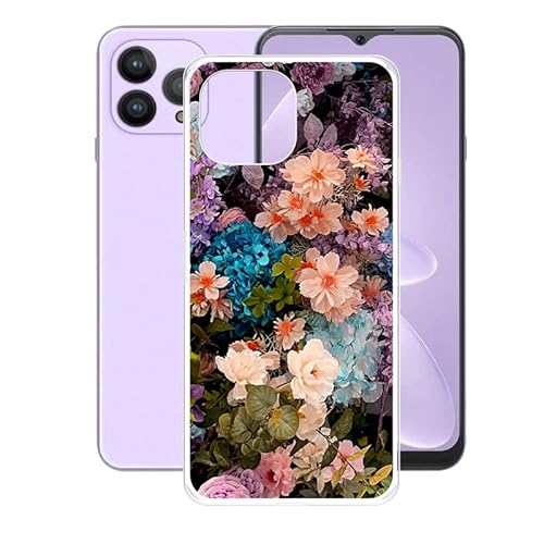 AQGG Hülle für Cubot P80 (6.58 Zoll) Hüllen Schutzhülle Tasche handyhülle Stoßkasten Schale Phone Case Transparente TPU Weich Silikon Cases -Haufen Blumen von AQGG