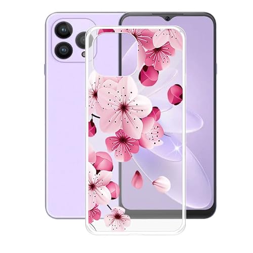 AQGG Hülle für Cubot P80 (6.58 Zoll) Hüllen Schutzhülle Tasche handyhülle Stoßkasten Schale Phone Case Transparente TPU Weich Silikon Cases -Pfirsichblüte von AQGG