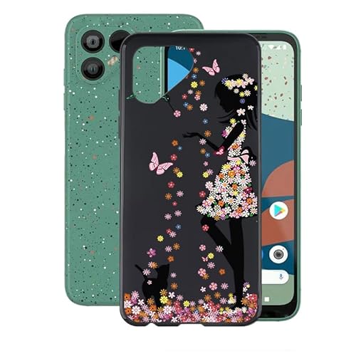 AQGG Hülle für Fairphone 4 (6.30 Zoll) Hüllen Schutzhülle Tasche handyhülle Stoßkasten Schale Phone Case Black TPU Weich Silikon Cases -Mädchen von AQGG