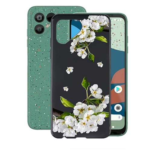 AQGG Hülle für Fairphone 4 (6.30 Zoll) Hüllen Schutzhülle Tasche handyhülle Stoßkasten Schale Phone Case Black TPU Weich Silikon Cases -rosa Berg von AQGG