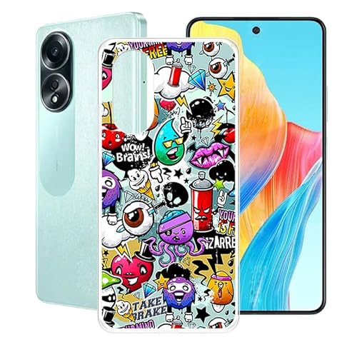 AQGG Hülle für Oppo A58 4G CPH2577 (6.72") Hüllen Schutzhülle Tasche handyhülle Stoßkasten Schale Phone Case Transparente TPU Weich Silikon Cases - Zeichentrickfilm von AQGG