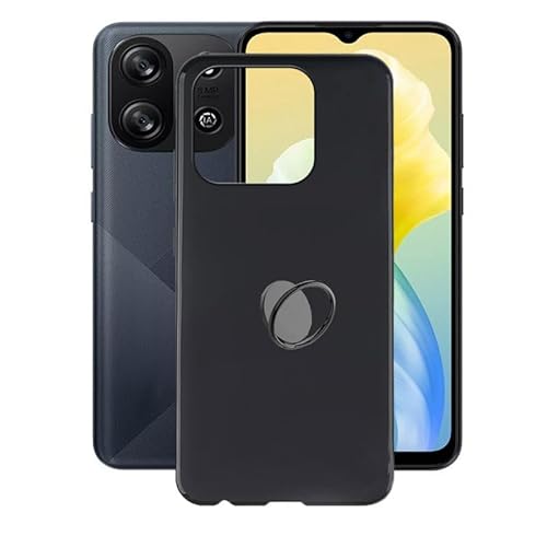 AQGG Hülle für Oscal Flat 1C (6.56") Hüllen + Handy Ring Halter Handyhülle Stoßkasten Schale Phone Case Black TPU Weich Silikon Cases von AQGG