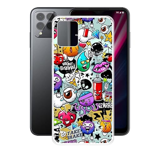 AQGG Hülle für T-Mobile T Phone Pro 5G (6.82 Zoll) Hüllen Schutzhülle Tasche handyhülle Stoßkasten Schale Phone Case Transparente TPU Weich Silikon Cases -Animierter Cartoon von AQGG