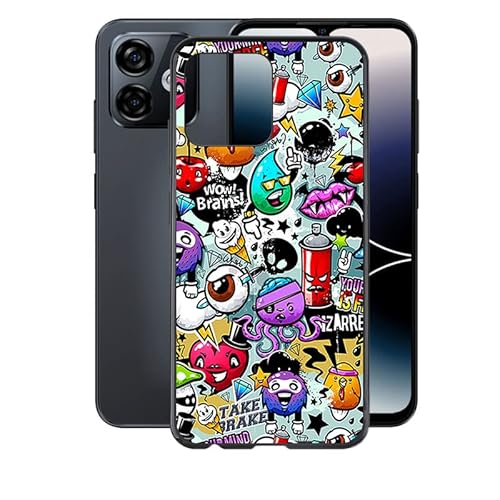 AQGG Hülle für Ulefone Note 16 Pro (6.52") Hüllen Schutzhülle Tasche handyhülle Stoßkasten Schale Phone Case Black TPU Weich Silikon Cases -Animierter Cartoon von AQGG