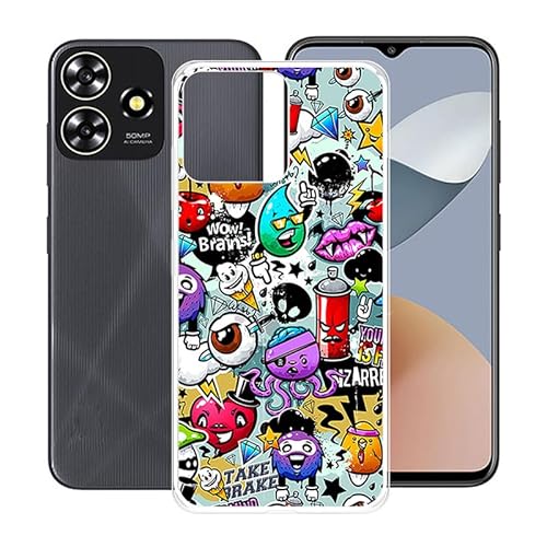 AQGG Hülle für ZTE Axon 50 Lite 8050 (6.60") Hüllen Schutzhülle Tasche Handyhülle Stoßkasten Schale Phone Case Transparente TPU Weich Silikon Cases - Denken von AQGG