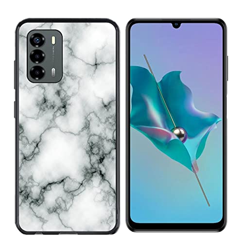 AQGG Hülle für ZTE Blade V40 Vita (6.75 Zoll) Black TPU Weich Silikon Handyhülle Schutzhülle Stoßkasten Schale Case Bumper Slimcase Etui Tasche Anti Kratzer - Marmor von AQGG