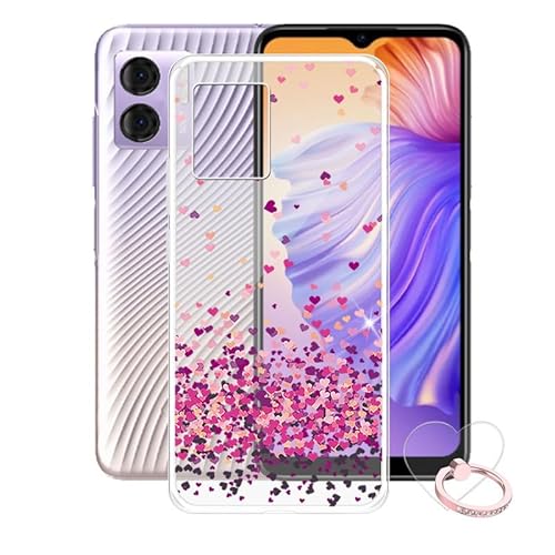 AQGG für Doogee N50S Handyhülle, Stoßfeste Case Silikon Schutzhülle mit 360° Drehbar Handy-Ringhalter, Transparent Rückseite Hülle für Doogee N50S (6.52") von AQGG